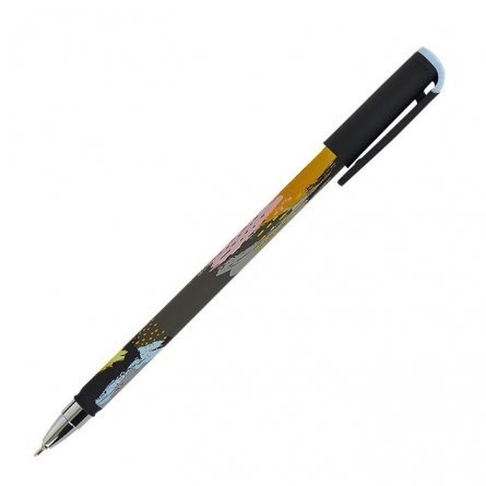 Ручка масляная LOREX "Slim Soft. Watercolor. Gentle", 0,5 мм, синяя,  игольч.наконечник, круглый, цветной, прорезин. корпус фото 2