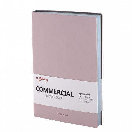 Записная книжка 80 л., А5, Yalong, "Iridecent", 7БЦ, клетка, soft touch, ассорти (пудровый розовый, голубой) фото 3