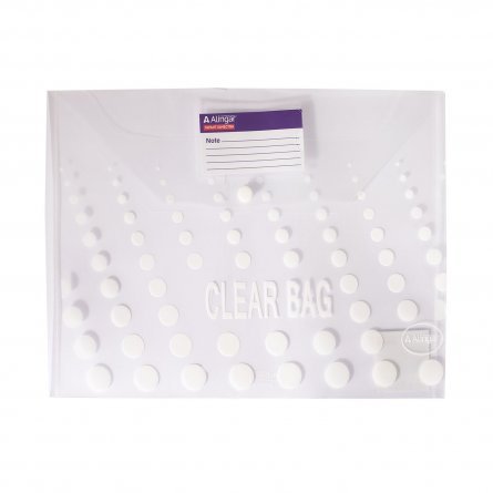 Папка-конверт на кнопке  Alingar, A4, 250х360 мм, 150 мкм, карман для визитки, ассорти, прозрачная с рисунком, "Clear Bag" фото 3