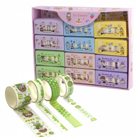 Декоративная клейкая лента  Alingar, 1,5 см х 2 м, 3 шт, 3 см х 2м "Девочка SO SWEET", асcорти, в индивидуальной упаковке, с европодвесом, шоу-бокс фото 1