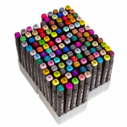Набор двухсторонних скетчмаркеров Alingar,120 цветов, пулевидный/клиновидный 1-6 мм, спиртовая основа, сумка-чехол  с ПВХ каркас-ячейками фото 2