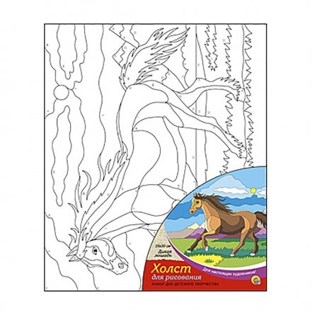 Картина по номерам Рыжий кот, 25х30 см, с акриловыми красками, холст, "Дикая лошадь" фото 1