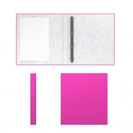 Папка-регистратор на 4 кольцах ErichKrause "Neon", А4, 285х315х35 мм, 1750 мкм, розовый фото 2