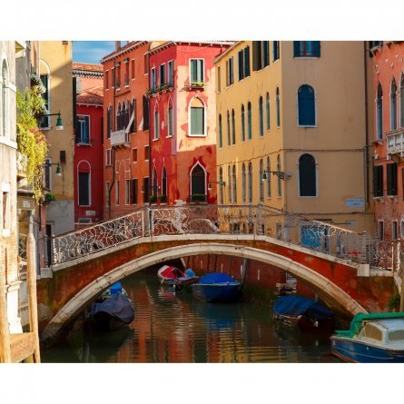 Картина по номерам Рыжий кот, 17х22 см, с акриловыми красками, холст, "Яркий канал в Итальянской Венеции" фото 1