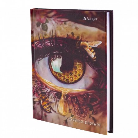 Бизнес-блокнот 80 л., А5, Alingar, 7БЦ, "Медовый взгляд", клетка, ламинация фото 2