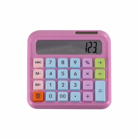 Калькулятор Alingar 12 разрядов, 138*135*15 мм, двойное питание, розовый, ААА батарея не в комплекте фото 1