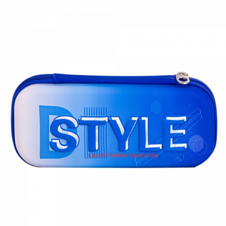 Пенал - косметичка Alingar, EVA, молния, 1 откидная планка, карман сетка, объемный рисунок, 80 х 210 мм, "STYLE", микс (бирюзовый, оранж, синий) фото 3