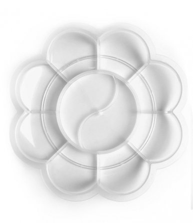Палитра Стамм, 9х9 см, 9 ячеек, круглая, пластик, прозрачная, "Ромашка" фото 2