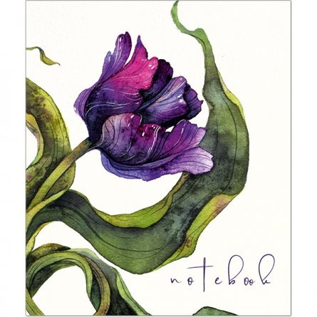Тетрадь 48л., А5, клетка, Полином "Beautiful Tulips", скрепка, мелованный картон, софттач, выб. лак, 4 дизайна фото 4