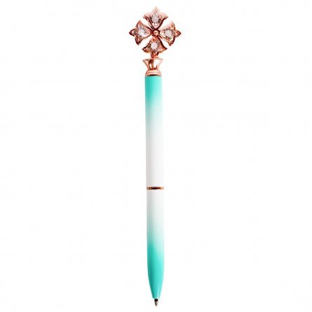 Ручка подарочная шариковая Alingar "Цветок", 1,0 мм, синяя, с поворотным механизмом, круглый, цветной, металлический корпус, картонная упаковка фото 3