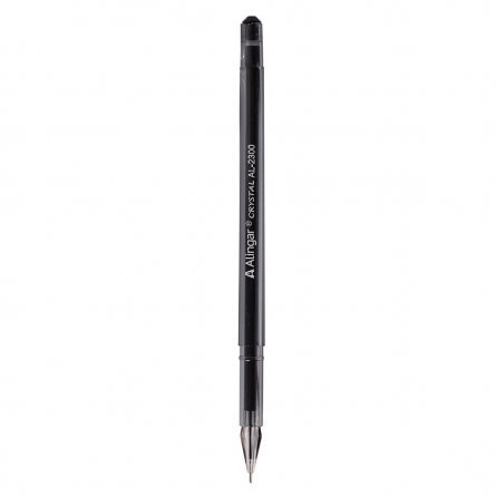 Ручка гелевая Alingar, "Cristal", 0,5 мм, черная, игольчатый наконечник, круглый, прозрачный, пластиковый корпус, в уп. 12 шт., картонная упаковка фото 3