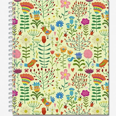 Тетрадь 60л., А5, клетка, Полином "Floral meadow", гребень, мелованный картон, выборочный уф-лак, 4 дизайна фото 4
