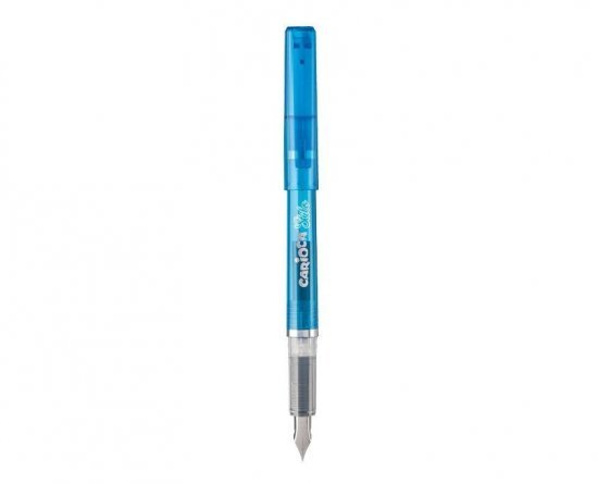Ручка перьевая, Carioca, 1 мм, синяя, (2 картриджа в наборе) цветной пластиковый корпус ассорти, блистер фото 1