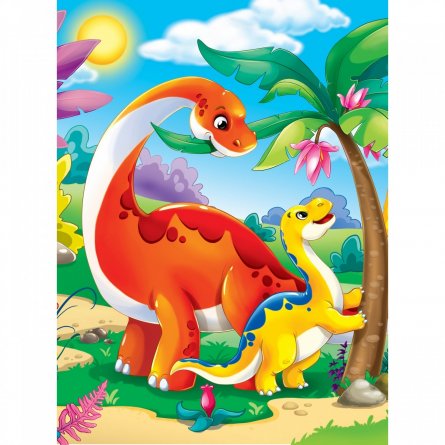 Картина по номерам Рыжий кот, 17х22 см, с акриловыми красками, холст, "Динозавры" фото 1