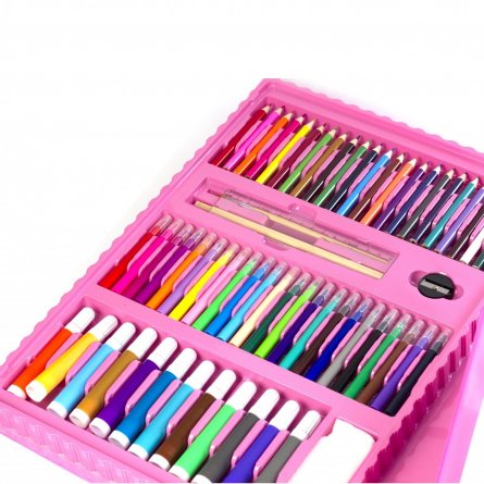 Набор для творчества (рисования) Alingar, 176 предметов, в пластиковом чемоданчике с ручкой, "Pink" фото 6