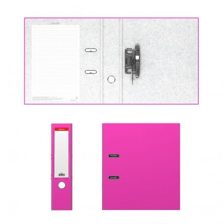 Папка-регистратор с арочным механизмом, ErichKrause "Neon", А4, 285х315х70 мм, розовая фото 3