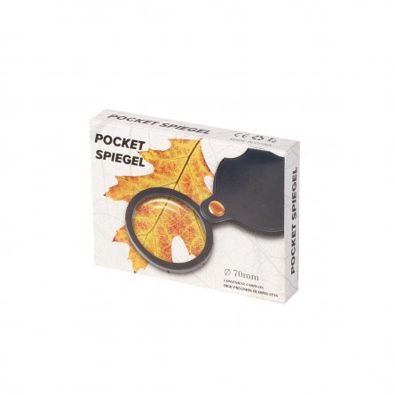 Лупа Alingar "POCKET SPIEGEL, 70 мм, 5-ти кратное увеличение, складная, карманная, кожаный чехол, картонная упаковка фото 3