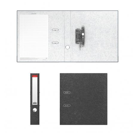 Папка-регистратор с арочным механизмом разборная, ErichKrause "Basic", А4, 285х315х50 мм, серый фото 2