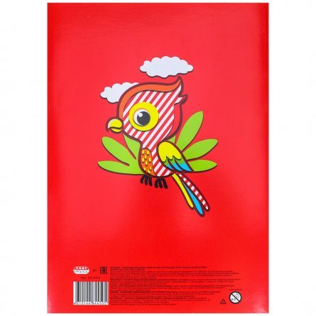 Картон цветной Проф-Пресс, А4, мелованный, 5 листов, 5 цветов, с узором, "Птичка в джунглях" фото 4