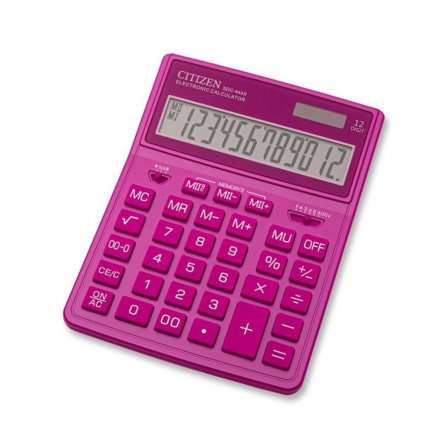 Калькулятор CITIZEN 12 разрядов, двойное питание, 155*204*33 мм, розовый, "SDC444XRPKE" фото 1