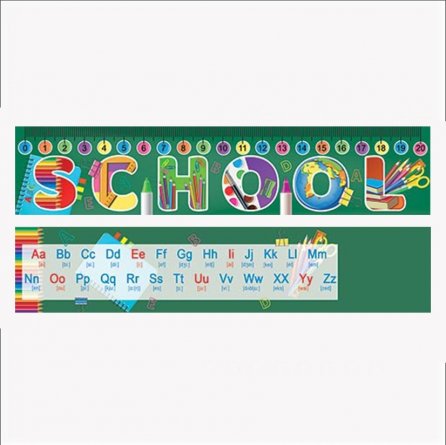 Закладка - линейка английский алфавит Мир открыток, 216*50 мм "Школа", 20 см фото 1