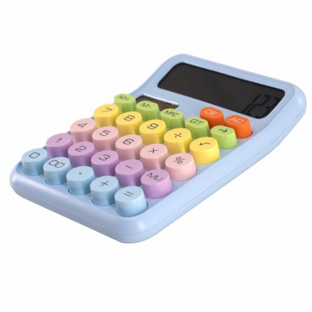 Калькулятор Alingar 12 разрядов, 158*125*18 мм, двойное питание, голубой, ААА батарея не комплекте фото 2