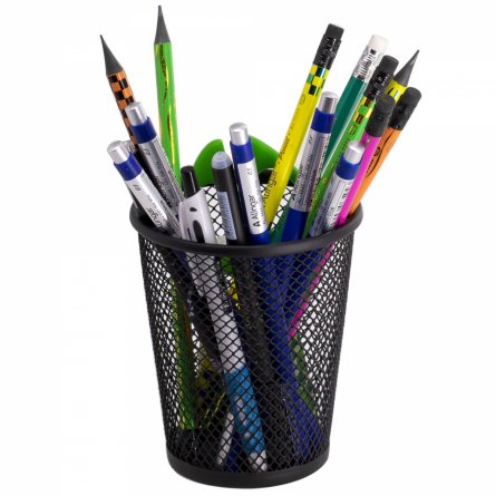 Подставка-стакан д/канцтоваров, Alingar, металлическая, 9*12*9 см,черный фото 1