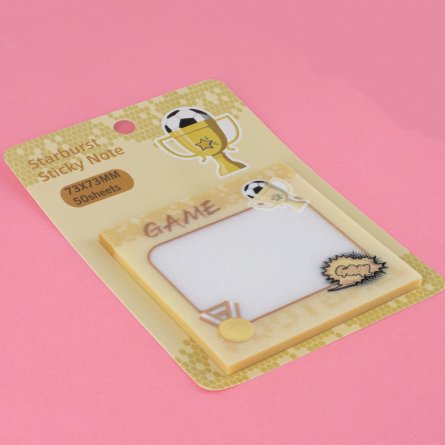 Прозрачные стикеры для заметок с клеевым краем, Alingar, 73 х 73 мм, 50 л., покрытие starlight touch, "GAME", жёлтый, водонепрониц., европодвес фото 3