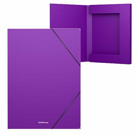 Папка на резинке ErichKrause , A4, 240х330 х30 мм, 600 мкм, пластик, фиолетовая, "Classic" фото 2