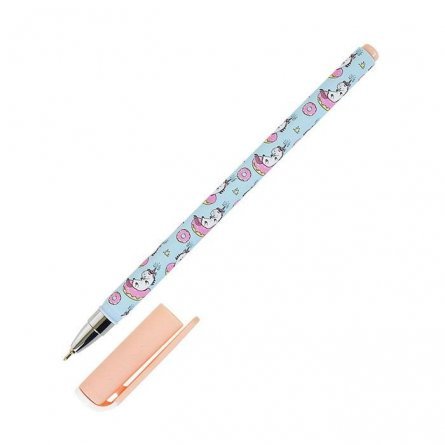 Ручка масляная LOREX "Slim Soft. Ilegally cute. Unicorn", 0,5 мм, синяя, игольч.наконечник, круглый, цветной, прорезин. корпус фото 3