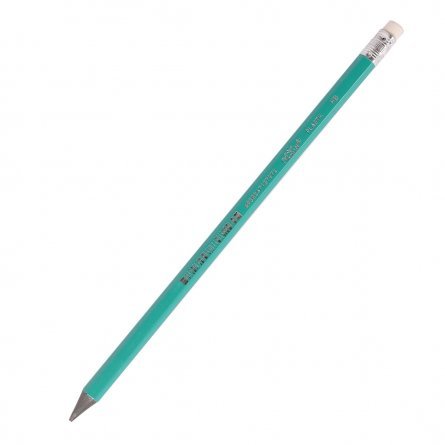 Набор ч/г карандашей, Yalong HB, пластик, с ластиком, шестигранный, заточенный, зеленый корпус, европодвес, в уп. по 12 шт. фото 3