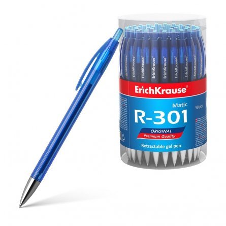 Ручка гелевая автоматическая  Erich Krause "R- 301 Original Gel Matic", 0,5 мм, синяя, пластиковый корпус фото 1