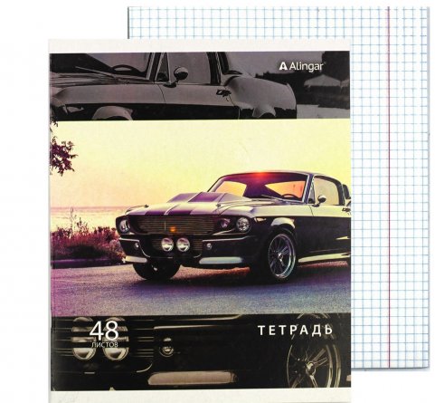 Тетрадь 48л., А5, клетка, Alingar "Авто-1", скрепка, мелованный картон фото 5
