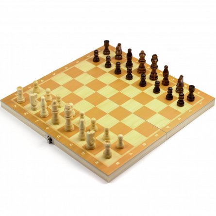 Набор 3 в 1, " Шахматы, шашки, нарды", деревянный, 34*17,5*4,5 см фото 1