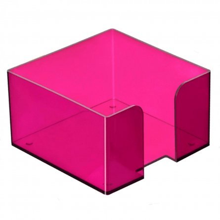 Пластиковый бокс для бумажного блока Стамм, 9*9*5 см., тонированный фиолетовый СЛИВА, в пленке т/у. фото 1
