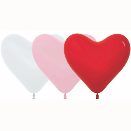 Воздушные шары М15"/38 см Пастель+Декоратор  "Сердце" ассорти 3-х цветное 25 шт.  шар латекс фото 1