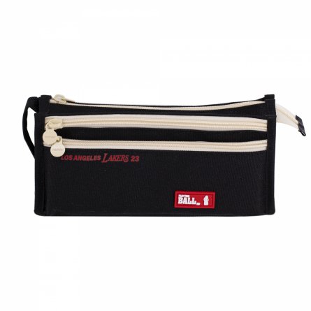 Пенал - косметичка Alingar, ткань, молния, 2 отделения, 2 боковых кармана, липучка, петля, 200 х 90 х 45 мм, "LA LAKERS 23", микс (син, черн, бирюз) фото 3