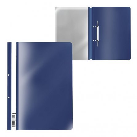 Папка-скоросшиватель ErichKrause "Fizzy Classic", с перфорацией A4, пластик 230х312 мм, 140 мкм, синий фото 1