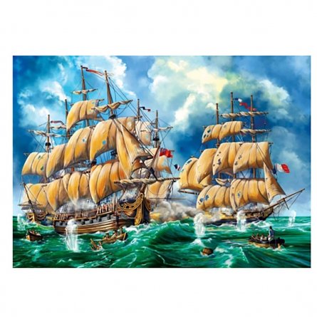 Картина по номерам Рыжий кот, 30х40 см, с акриловыми красками, холст, "Сражение двух кораблей" фото 1