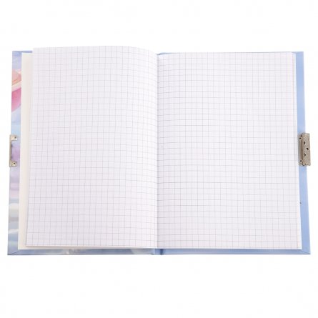 Подарочный блокнот в футляре с замком Alingar, "Кошечка"18 см * 22 см.,48 л.,клетка,синяя ручка в комплекте,голубой цвет фото 4