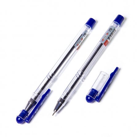 Ручка шариковая Todays "Ball Z 5", 0,7 мм, синяя, игольчатый, металлизированный наконечник, грип, круглый, прозрачный, пластиковый корпус фото 1