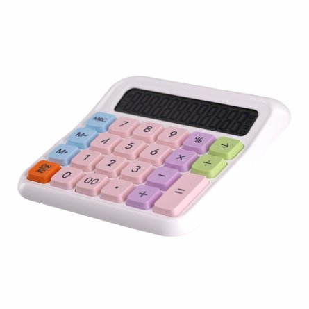 Калькулятор Alingar 12 разрядов, 138*135*15 мм, двойное питание, белый, ААА батарея не в комплекте фото 2