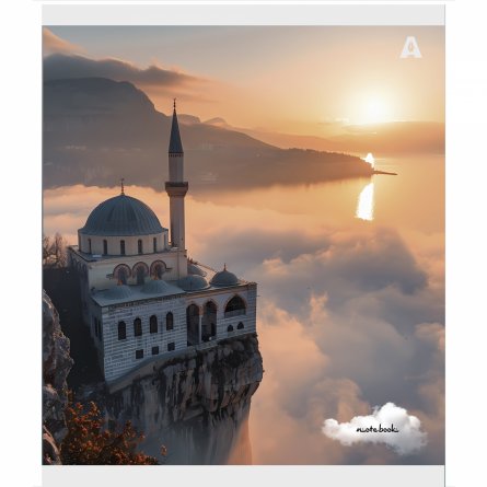 Тетрадь 36 л., А5, клетка, Alingar "Мечети", скрепка, офсет, мелованная бумага, 5 дизайнов в пленке т/у фото 4