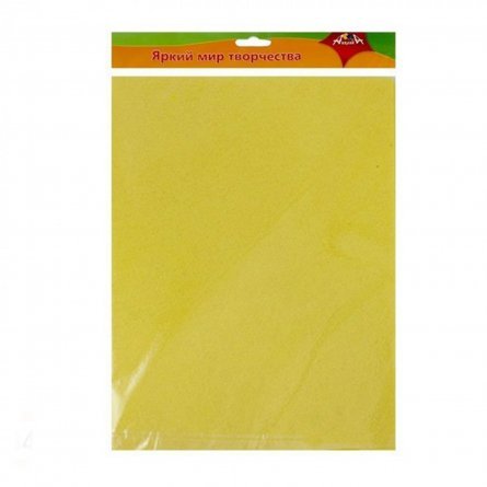 Фетр материал для творчества Апплика, желтый, 500-700 мм, 1 мм, пакет, европодвес фото 1
