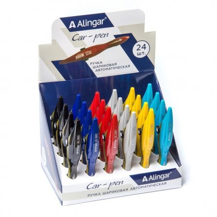 Ручка подарочная шариковая Alingar "Car-pen", 0,7 мм, синяя, автоматическая, фактурный, цветной, пластиковый корпус, картонная упаковка фото 2