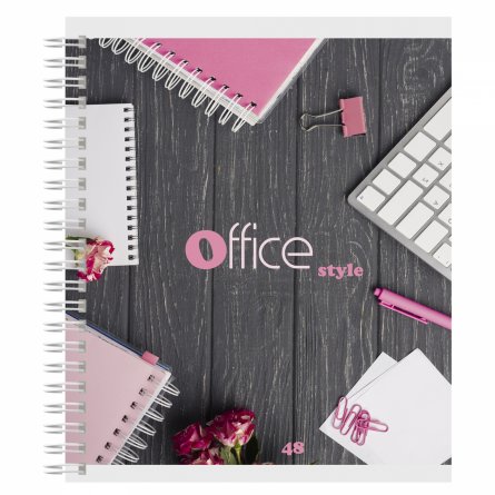 Тетрадь А5 48л., клетка, Alingar, гребень, блок офсет, мелованный картон (стандарт), "Office style", 4 дизайна в пленке т/у фото 6