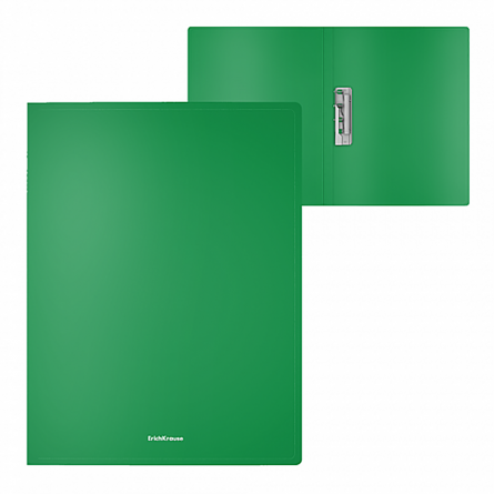 Папка с боковым зажимом ErichKrause "Classic", A4, 238х310х15 мм, 500 мкм, пластик, зеленый фото 1