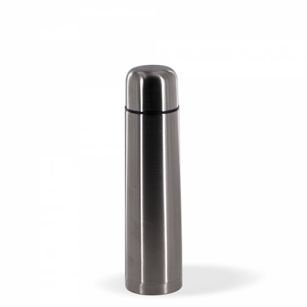 Термос Alingar, объем 1 л., серый, высота 32 см, диаметр 8 см, корпус металл, hot/cool, картонная упаковка фото 1