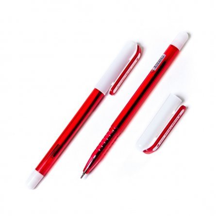 Ручка шариковая Alingar "Space", 0,7 мм, красная, игольчатый наконечник, грип, круглый, тонированный, пластиковый корпус, картонная упаковка фото 1