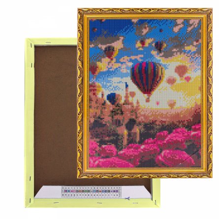 Алмазная мозаика Alingar, на подрамнике, с полным заполнением, (глянц..) дизайн рамка, 30х40 см, 20 цветов, "Парад воздущных шаров" фото 1